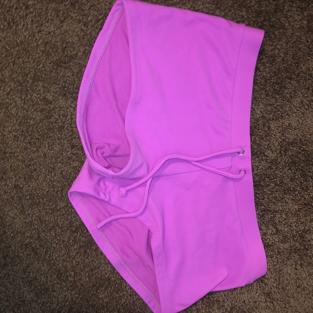 Purple swim shorts